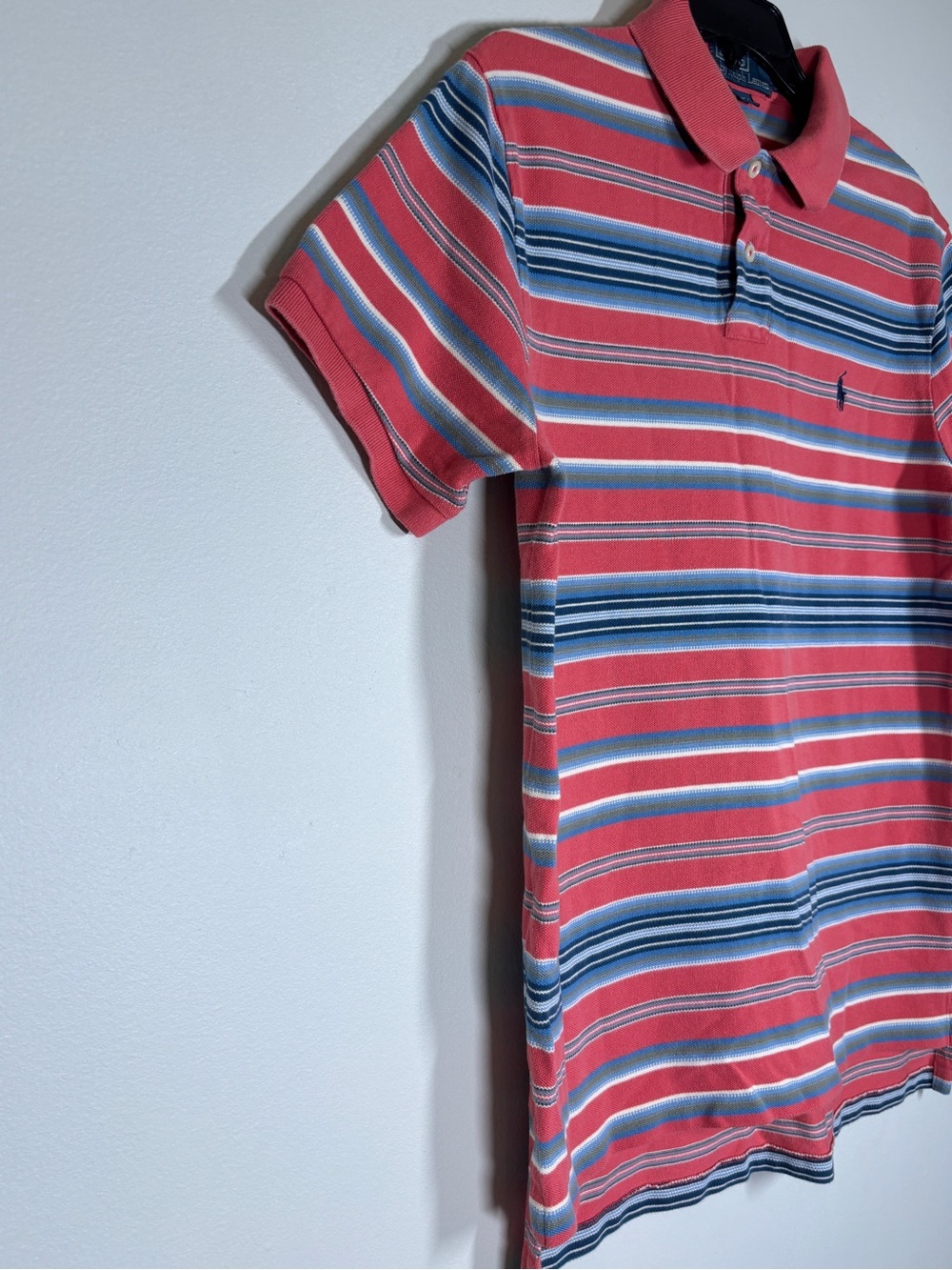 Polo by Ralph Lauren Red Coral & Navy Striped Polo Shirt - Picture 3 of 8